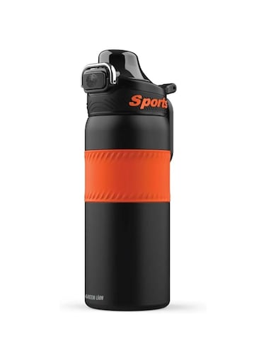 Green Lion Athelete Thermal Bottle, Double Wall Vacuum Insulation, PP Food Grade Lid, 12hrs keep Warm, 14hrs Keep cool, 550ml, Non-Slip Grip. (Orange)