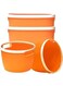 JANNAH 4Pcs Open Storage Bins Plastic Storage Basket Storage Box Organizer For Kitchen Bathroom Bedroom (Orange)