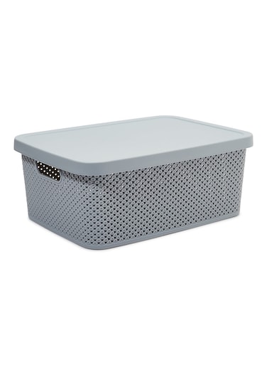 Life Diamond Storage Box With Lid Grey