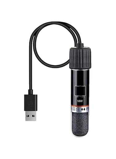 USB Aquarium Heater 10 W Mini Aquarium Heating Rod with Thermostat, Thermostat Aquarium Turtle Heater for Small Aquariums for Salt Water and Freshwater