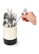 TERRIFI Ceramic Tableware Barrel, Ceramic Kitchen Utensil Holder with Drain Hole - 5.7 x 3.9 inches Utinsle Holders Home Accessories, Countertop Cutlery Organizer for Spoons, Forks, and More