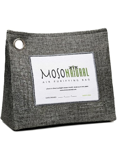 MOSO NATURAL Unscented Stand-Up Air Purifying Granule Bag. Odor Eliminator, Odor Absorber For Home living areas And Basement. Charcoal Color 600G, Long Lasting Charcoal Bag   Lasts up to 2 years!