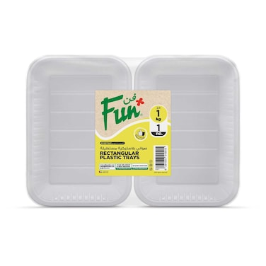 Fun Everyday Rectangular Plastic Tray White 1kg