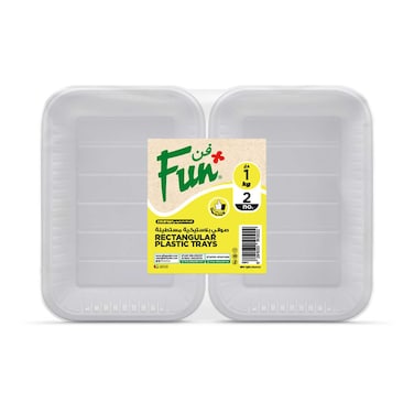 Fun Everyday Disposable Rectangular Tray 1kg White