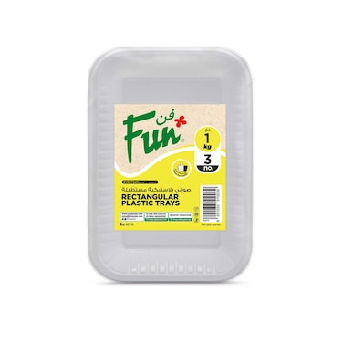 Fun No.3 Rectangular Plastic Tray 1kg White