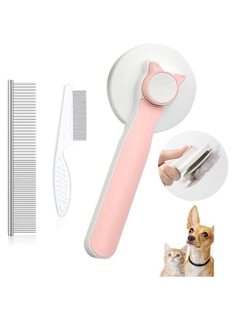 Cat Brush for Shedding and Grooming, Cats Dogs Comb Brush, Pet Brush for Long and Short Hair Pets, Flea Comb Professional Grooming Brush, 3 in 1 Pet Tick Combs for Removing Tangle and Knots