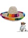 ELECDON Dog Sombrero Hat, Cat Mexican Hats Mini Straw with Multicolor TrimSombrero Party Hats for Small Pets/Puppy/Cat