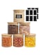 ComSaf Airtight Glass Food Storage Jars Set of 6, 20oz Clear Glass Food Storage Container with Sealing Wooden Lid, Stackable Spice Jar, Round Kitchen Canister for Sugar, Tea, Coffee bean, Pasta, Oat