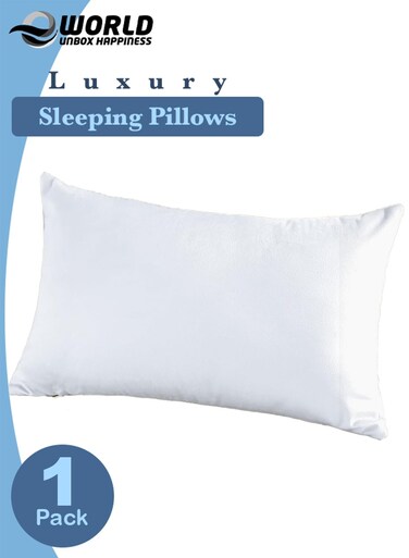 King Size Bed Pillow &acirc;&euro;&ldquo; Cooling Down Alternative Fill Pillow with 100% Cotton Cover, Soft &amp; Supportive for Back, Side &amp; Stomach Sleepers, 50x70 cm