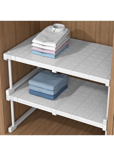 BPA Closet Organizer, Expandable Closet Shelf Organizer from 18-26",Under Sink Organizer Cabinet Organizer Closet Drawer Divider Expandable Tiered Divider for Kitchen Bathroom Office