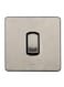 Legrand Synergy Sleek Design 832001 single pole plate switch, 1 gang 2 way, 10 AX, 250 V AC, brushed stainless steel