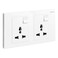 Legrand Galion 2-Gang 13A Multistandard Switched Socket Outlet with Earth Connection, White &ndash; 282435