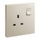 Legrand Galion Single Pole 13A Switched Socket Outlet with Earth Connection, British Standard, Champagne &ndash; 282432C2