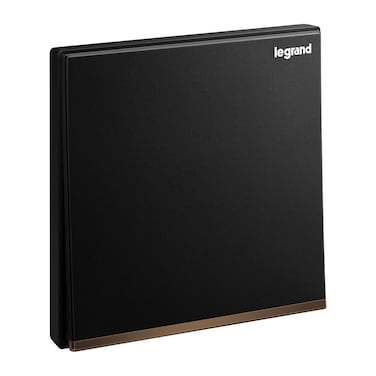 Legrand Galion 1-Gang 1-Way Switch, 16A 250V, Matt Black Finish &ndash; 282400C