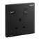 Legrand Galion1-Gang Single Pole Switched Socket Outlet with USB Charger, 13A 250V~ - Matt Black &ndash; 282434C