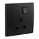 Legrand Mallia Senses Single Pole 13A Switched Socket Outlet with Earth Connection, British Standard, Matt Black &ndash; 281111MB