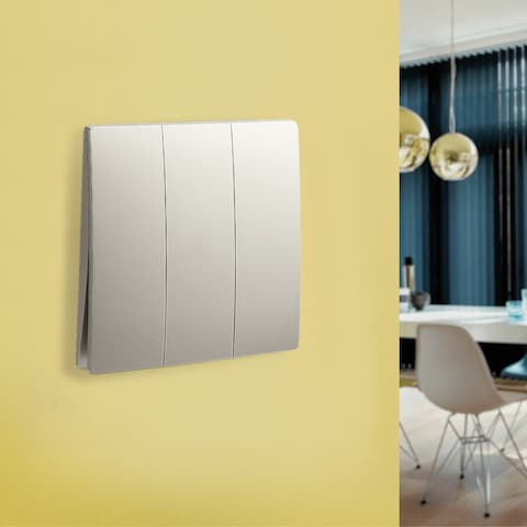 Legrand Mallia Senses 3-Gang 1-Way Switch, 16A, 250V, Champagne Finish (Model: 281004CH)