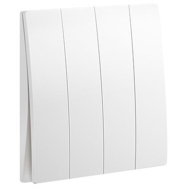 Legrand Mallia Senses 4-Gang 1-Way Switch, 16A, 250V, Matte white Finish (Model: 281006MW)