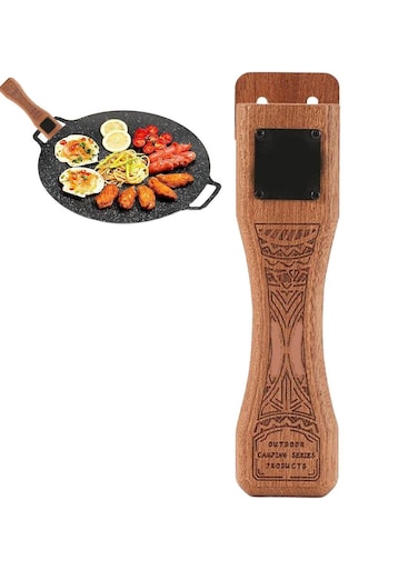 Heat-Resistant Pot Handle with Adjustable Buckle Wooden Removable Pan Gripper Secure Cookware Accessory for Indoor and Outdoor Cooking, Grilling, and Frying Durable and Ergonomic Design