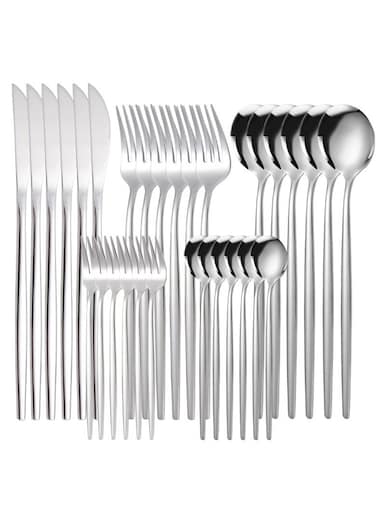 Knife Fork Spoon Full Set Silver