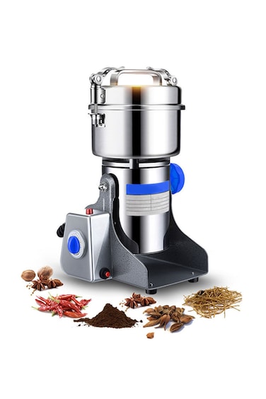 Electric Spice Mill,Electric Coffee Grinder,Food Grinder,Stainless Steel Body &amp; Blade,1400W,Silver