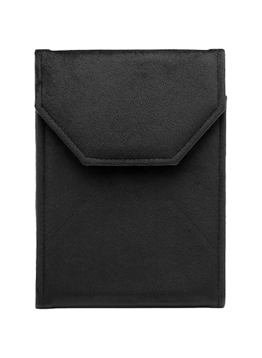 COWFEX Velvet Necklace Jewelry Travel Folder Storage Display Case (Black)