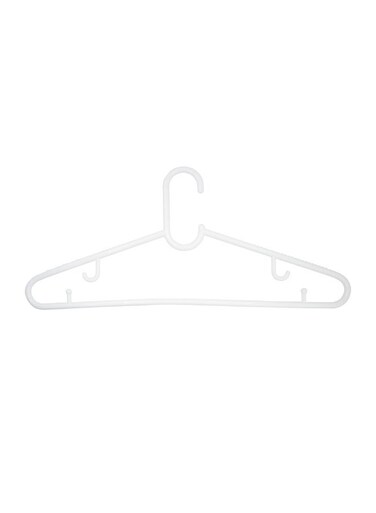 Plastic Hanger 30 Pcs Set, Non-Slip Clothes Hangers for Wardrobe, Closet Storage &amp; Space-Saving Organization(White) (Pack Of 30)