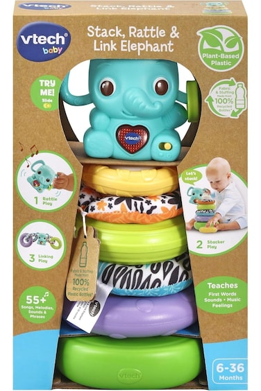 VTech Stack, Rattle &amp; Link Elephant 80-557503