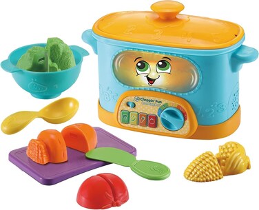 Leapfrog Choppin' Fun Learning Pot, Roleplay Kitchen Toy For Children, Interactive Learning Toy For Pretend Play with Food Names, Recipes and Colours, For 12 Months+, 612303