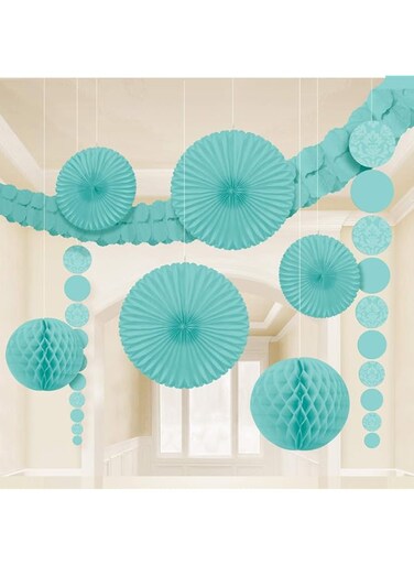 Amscan 9 Damask Decoration Kit Robin'S Egg, Blue, 249259