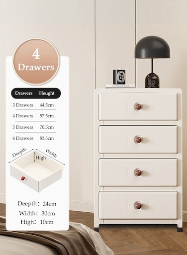 Multipurpose Plastic 4-Drawer Storage Cabinet for Kitchen, Bathroom, Bedroom,Kitchen,Living Room,Office,Multifunctional Waterproof Design 4-Tier Vertical Storage Cabinets With Drawers, Slim Narrow Cabine