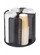 Angju Cup Holder, Rotatable Cup and Lid Organizer with 4 Compartments, Coffee Cup Dispenser, Paper Storage, for Countertop Bathroom Kitchen Bedroom Coffee Shop