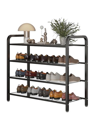 DAYONG Shoe Rack, Shoe Storage, Shoes Cabinet Organizer,Multi-Function Organizer, Boots Storage Shelf Modern House Furniture For Home Entryway Hallway (Black, 4-Tier)