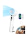 New Upgrade Portable Handheld Fan with Cold Compress Function, Foldable Desk Fan, Rechargeable Fan with 4000mAh Battery, Adjustable 5 Speeds LED Digital Display Mini Hand Fan for Travel/Outdoor/Office