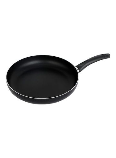 Aluminum Fry Pan Strong Aluminum Body With Non-Stick Coating And Bakelite Handle Heat Resistant Exterior, Compatible With Hot Plate, Halogen, Ceramic And Gas Stovetops Black 22x4.5cm