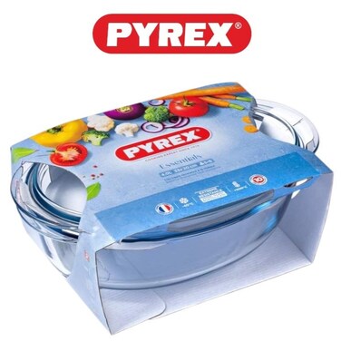 Pyrex Essential Casseroles Oval 4L - Versatile Borosilicate Glass Dish for Baking, Roasting, and Serving