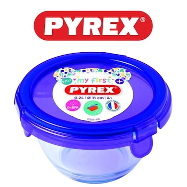 Pyrex Baby Storage 11x6cm Purple - Airtight, Multi-Purpose Glass Container for Baby Meals