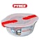 Pyrex Cook&amp;Heat Round Borosilicate Glass Roaster with Airtight Lid, 26x23cm &ndash; Oven, Freezer, Microwave Safe