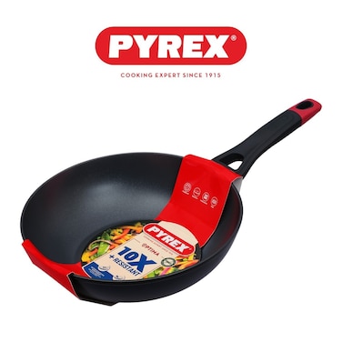 Pyrex Optima+ Aluminium Wok 28cm &ndash; PFAS-Free Non-Stick Wok for Everyday Cooking &ndash; Suitable for All Stovetops