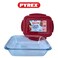 Pyrex Cook&amp;Go 0.8L Rectangle Storage Dish with Airtight Lid - Versatile Freezer-to-Oven Solution - RED