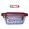 Pyrex Cook&amp;Go 0.8L Square Storage Dish with Airtight Lid - Versatile Freezer-to-Oven Solution - RED