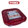 Pyrex Cook&amp;Go 0.8L Square Storage Dish with Airtight Lid - Versatile Freezer-to-Oven Solution - RED