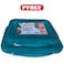 Pyrex Cook&amp;Go Storage Dish Set - 0.8L &amp; 1.9L Rectangular Glass Containers with Airtight Green Lids