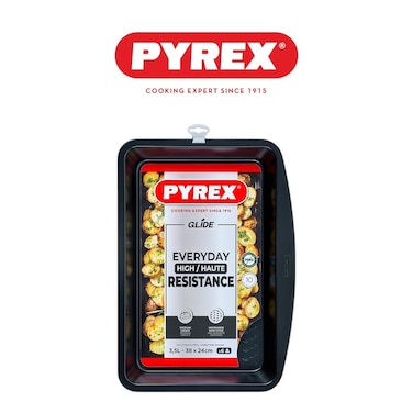 Pyrex Glide Non-Stick Roaster Rectangle 38cm &ndash; PFAS-Free Roasting Pan for Effortless Everyday Cooking