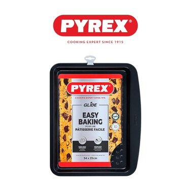Pyrex Glide Non-Stick Baking Tray 34cm &ndash; PFAS-Free, Easy-Release Tray for Everyday Oven Cooking