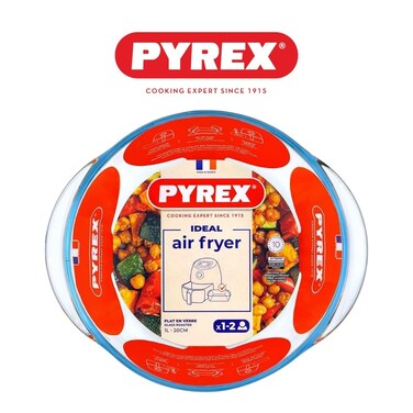 Pyrex Air Fryer Round Dish 1L &ndash; Heat-Resistant Glass Bakeware for Healthy Cooking