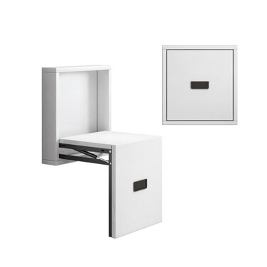 Simple Wooden Folding Wall-mounted Home Footstool Aisle Invisible Shoe Stool - Warm White