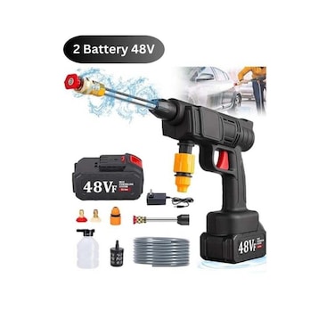 Portable High Pressure Washer Gun With Two 48V Lithium Electric Batteries Rechargeable