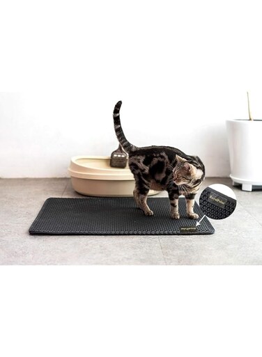 RoyalPolar Cat Litter Mat Litter Trapping Mat, Honeycomb Double Layer Design Waterproof Urine Proof Trapper Mat for Litter Boxes, Large Size Easy Clean Scatter Control (xl)