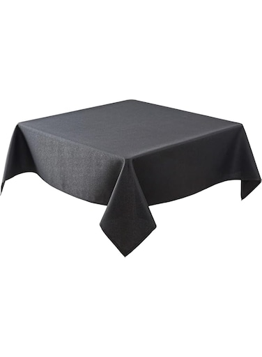 Biscaynebay Textured Fabric Tablecloths 70 X 70 Inches Square, Black Water Resistant Spill Proof Tablecloths for Dining, Kitchen, Wedding and Parties, Machine Washable